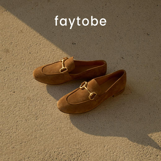 FAYTOBE 法式经典乐福鞋25春舒适一脚蹬羊反绒金属马衔扣复古女鞋 商品图4