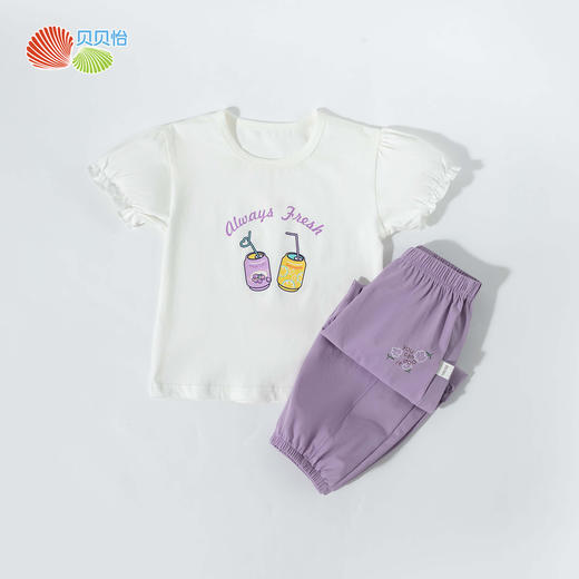 贝贝怡2025年夏季新款女童短袖套装 商品图3
