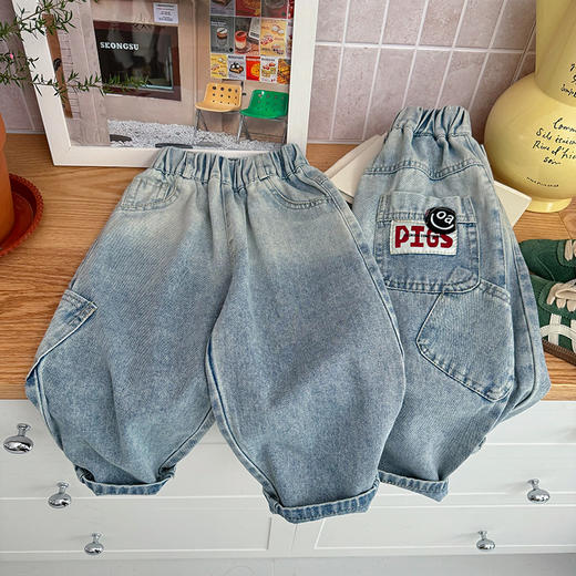 心选丨【牛仔裤大合集】2025春季新款儿童牛仔裤哈伦裤新品时尚有型拼接弯刀牛仔裤聚 商品图4