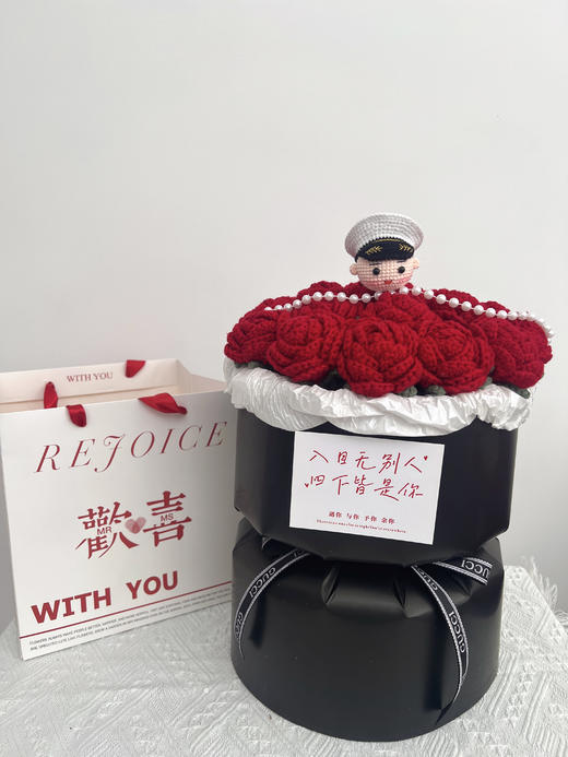 【DIY纯手工钩织19朵大玫瑰花束】纯手工钩织情人节送礼花束（手工产品不支持退换）LQQ 商品图4