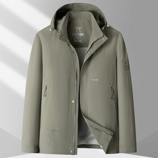 【可拆卸帽】【新款DKP】大依优型大码男装连帽夹克外套加肥加大胖子休闲商务上衣大号百搭潮流 商品图2