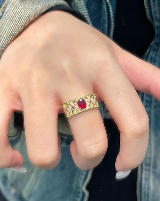 0.95ct刻面红宝石戒指 商品图3