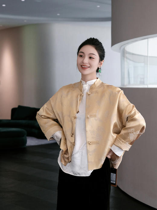 盛唐婧 |凤戏牡丹流苏铜扣外套 商品图2