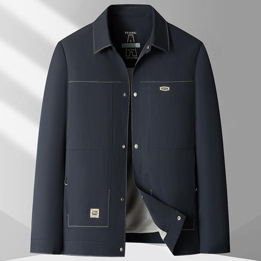 【新款DKP】大依优型大码男装翻领夹克外套加肥加大胖子休闲商务上衣大号百搭潮流 商品图2