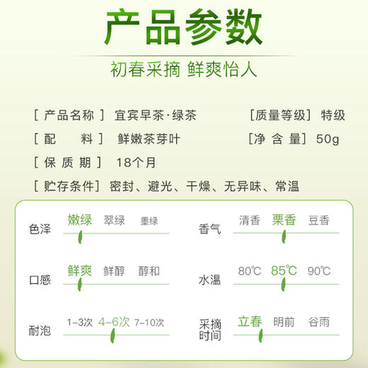 【2026年新茶】天府龙芽丨宜宾早茶 明前早春头采 特级 绿茶 50g 头采量少 商品图6