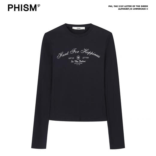 做旧印花打底长袖T 商品图0