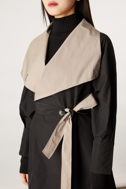 ESTELLICA 双色大翻领绑带风衣外套 11164 商品图3