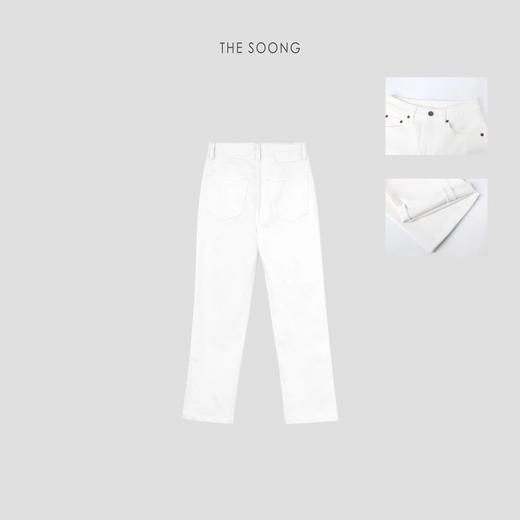 THESOONG|"白牛2.0"赛络纺双芯加软白色中腰弹力牛仔裤女HBNZ6364 商品图7