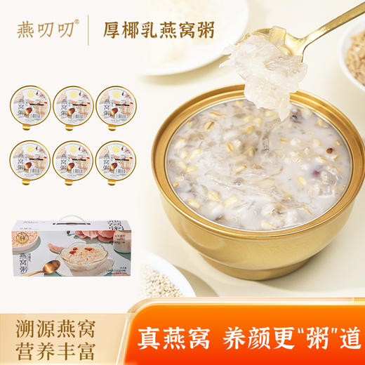 燕叨叨厚椰乳燕窝粥礼盒248g*6碗 代餐速食粥老人孕妇即食燕窝团购送礼 商品图0