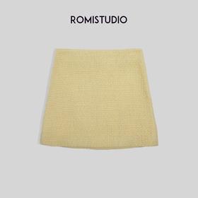 ROMI STUDIO春季新品 简约百搭 奶黄色半裙 Q3329