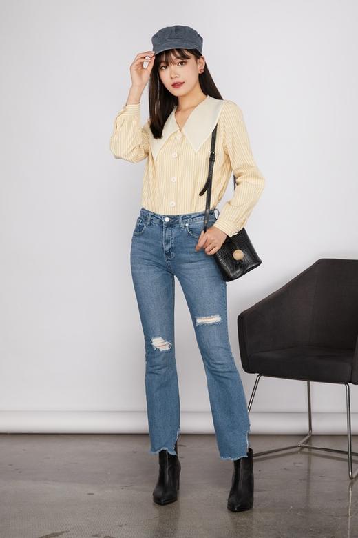 amadella 条纹撞色领衬衣 11354 商品图1