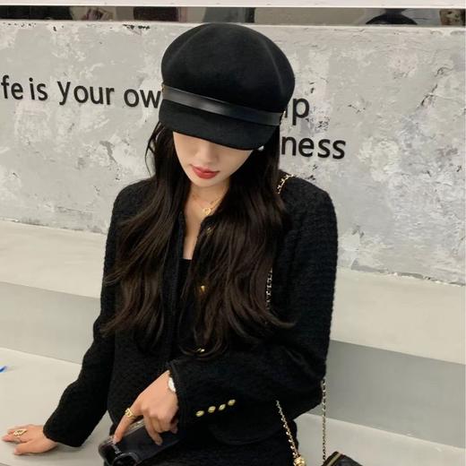 雀说 小羊毛八角帽女毛呢鸭舌南瓜帽英伦时尚海军帽贝雷帽MZ3208 商品图0