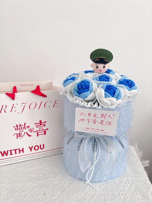 【DIY纯手工钩织11朵小玫瑰花束】纯手工钩织情人节送礼小香风花束（手工产品不支持退换）LQQ 商品图7