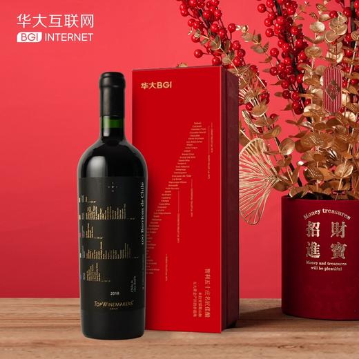 【智利红酒】华大原瓶进口TOPWINEMAKERS赤霞珠葡萄酒2018年750ml五年熟化14度干型含礼盒红酒送礼 商品图5