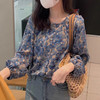 法式轻熟小众上衣女2025新款秋季设计感圆领泡泡袖甜美碎花衬衫 商品缩略图3