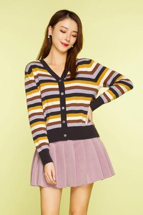 LNNNS 时尚减龄条纹开衫外套 11312