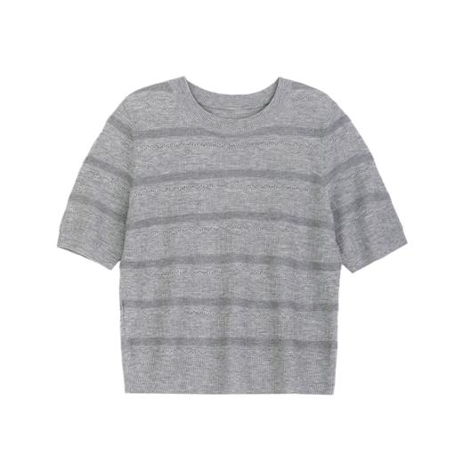 SNE6BE224诗梦薄暮灰条纹针织 商品图4