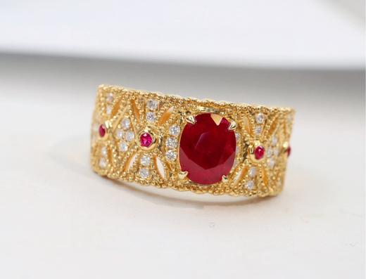 0.95ct刻面红宝石戒指 商品图0