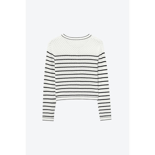 【特惠不退货】诗凡黎撞色圆领针织衫2024秋新款针织3F8132041 商品图1