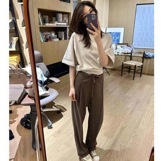 ROMI STUDIO“内外兼备”柔软透气抗皱抽绳巧克力棕休闲西裤K3306 商品图1