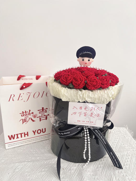 【DIY纯手工钩织25朵小玫瑰花束】纯手工钩织情人节送礼小香风花束（手工产品不支持退换）LQQ 商品图7