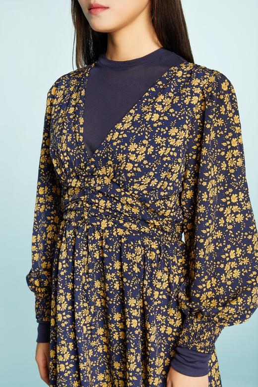 ANSUABEL 针织拼接蓝底碎花连衣裙 11399 商品图3