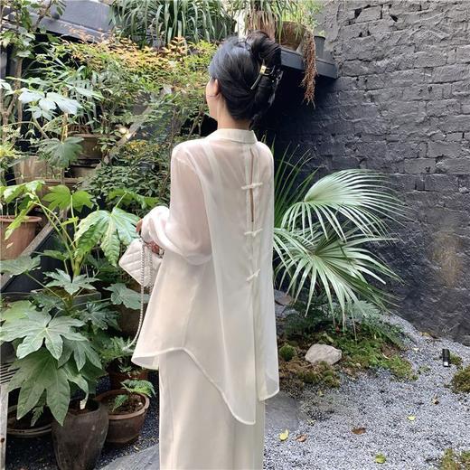 新中式国风防晒衬衫外套女夏季薄款长袖开衫2024新款外搭雪纺上衣 商品图3