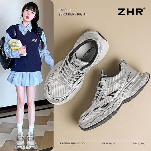 ZHR则则2025新款厚底增高老爹鞋女ins百搭时尚休闲运动透气情侣鞋 商品图0