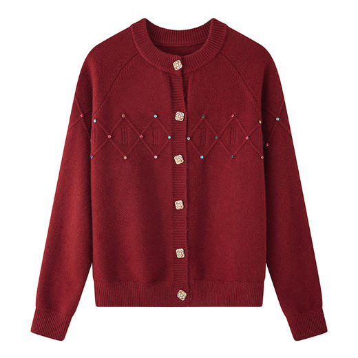 CC-22-2506春装新款开衫针织衫长袖复古民族风圆领百搭洋气小衫软糯上衣 商品图4