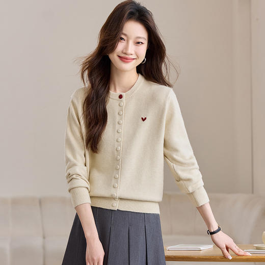 CC-22-2507春季新款洋气减龄拼色百搭设计感毛衣开衫女小个子针织衫外套 商品图2