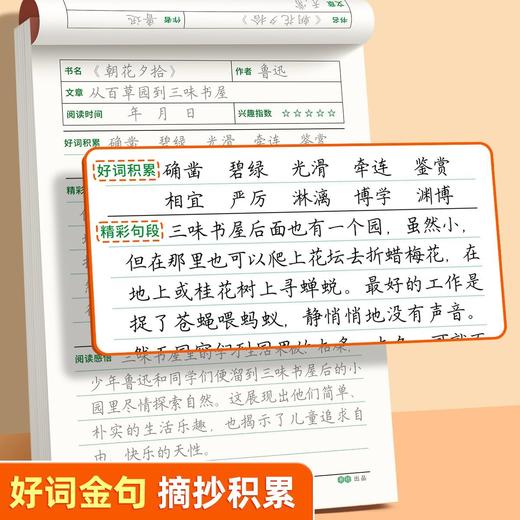 初中读书笔记练字帖课本同步七八九年级语文同步练字帖阅读摘抄本 商品图3