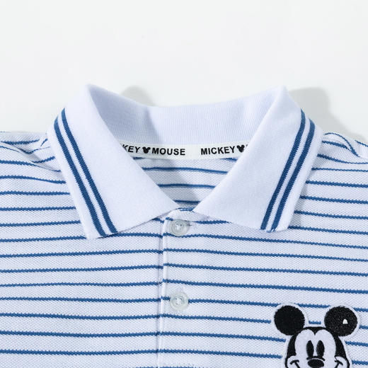 迪士尼【米奇条纹POLO衫】25夏季新款男童纯棉短袖宽松透气T恤ZD2ES027 商品图7