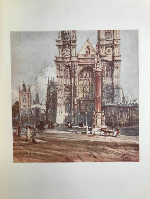 1906年 威斯敏斯特教堂 21幅彩色插图 漆布精装大32开 商品图5