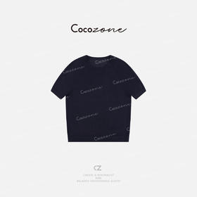 COCO ZONE 100绵羊毛早春纯色休闲短袖针织衫CD1A0175