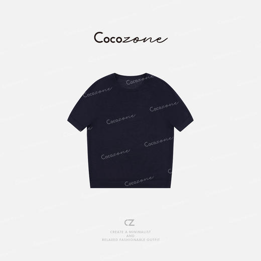 COCO ZONE 100绵羊毛早春纯色休闲短袖针织衫CD1A0175 商品图0