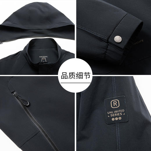 【可拆卸帽】【新款DKP】大依优型大码男装连帽夹克外套加肥加大胖子休闲商务上衣大号百搭潮流 商品图7