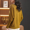 CC-102-8778春秋新款V领薄款蝙蝠袖针织打底衫镶钻洋气百搭女装上衣毛衣秋冬 商品缩略图1