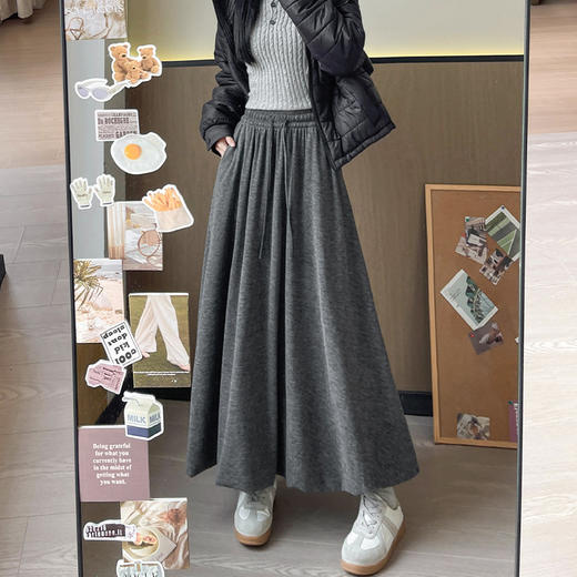 春季新款加绒糯米花苞半身裙女 2025春秋高腰中长款灯笼伞裙A字云朵蓬蓬裙2025新款小红书爆款 商品图3