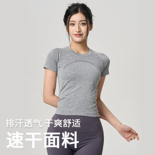 【路路精选】lulu运动短袖速干吸汗透气跑步t恤修身显瘦健身瑜伽普拉提女 商品图1