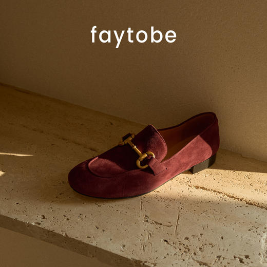FAYTOBE 法式经典乐福鞋25春舒适一脚蹬羊反绒金属马衔扣复古女鞋 商品图6