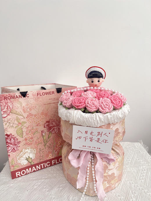 【DIY纯手工钩织25朵小玫瑰花束】纯手工钩织情人节送礼小香风花束（手工产品不支持退换）LQQ 商品图12