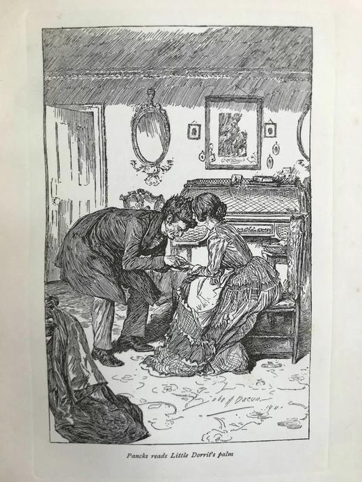 1902年 狄更斯《小多丽特》 8幅插图 漆布精装大32开 商品图8