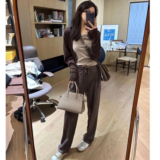 ROMI STUDIO“内外兼备”柔软透气抗皱抽绳巧克力棕休闲西裤K3306 商品图4