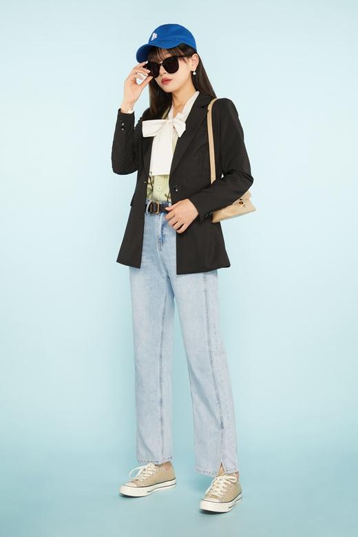 amadella 绿色针织背心衬衣套装 11403 商品图1