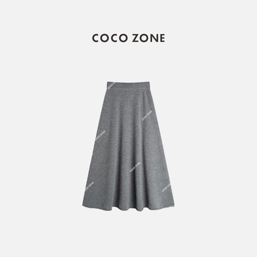 COCO ZONE 100绵羊毛松紧腰半身裙显瘦A字裙CC2C2273 商品图1