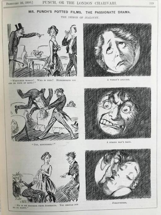 1916年1-6月 英国讽刺漫画杂志《笨拙》 漆布精装16开 商品图9