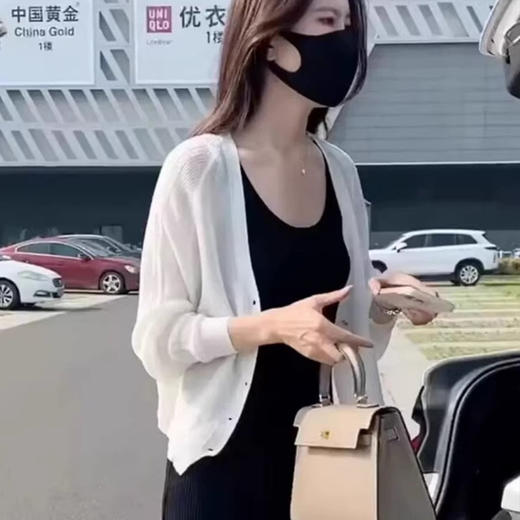 针织开衫女夏2024新款外搭薄款披肩上衣宽松短款外套 商品图1