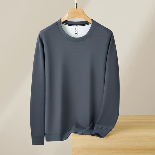 【新款DX】大依优型大码圆领卫衣长袖300斤加肥加大休闲运动上衣男打底衫胖子男士 商品图5