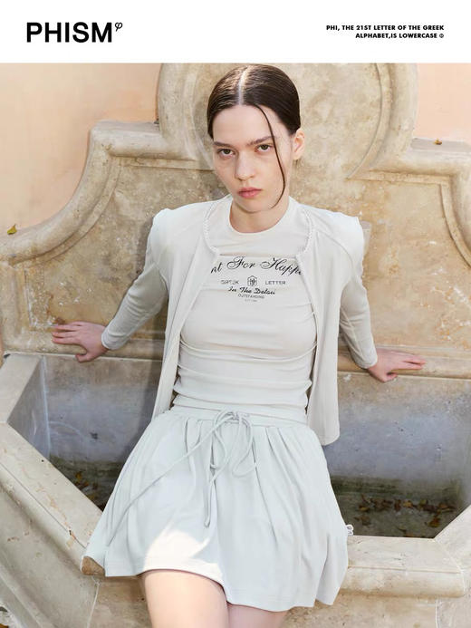 做旧印花打底长袖T 商品图0