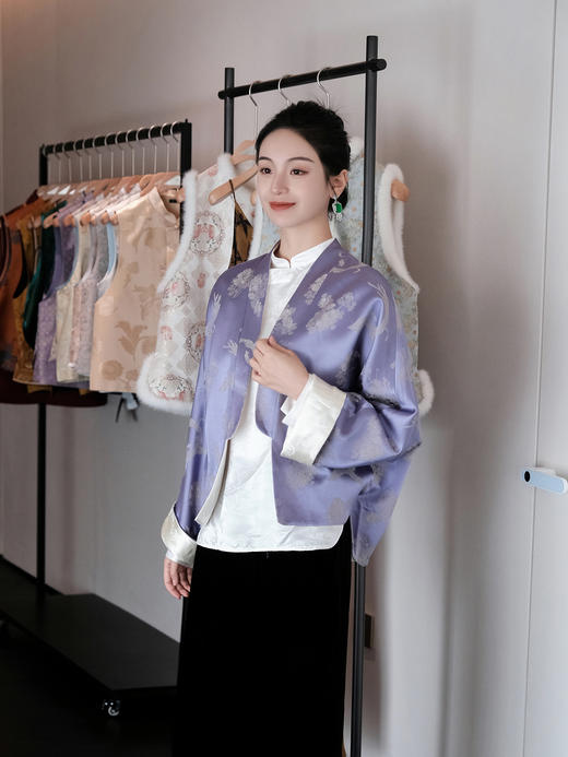 盛唐婧 |双面穿凤戏牡丹真丝外套 商品图5